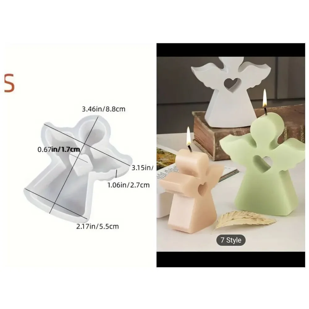 Handcrafted vintage Angel Heart Cutout candle
